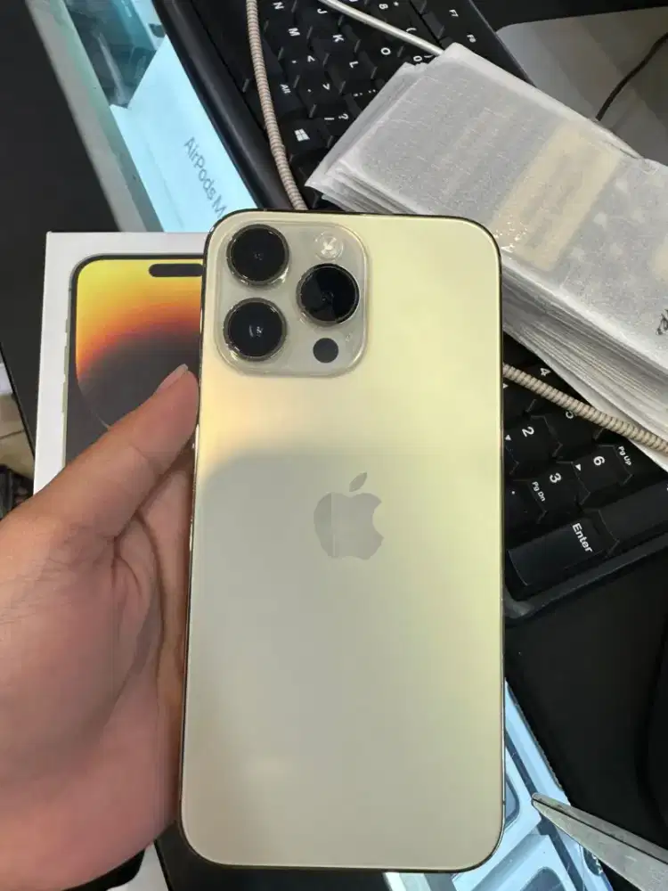 iPhone 14 Pro Max 256GB Gold Ex iBox bh 87% lengkap