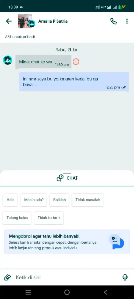 Sekedar info akun Penipuan cari ART