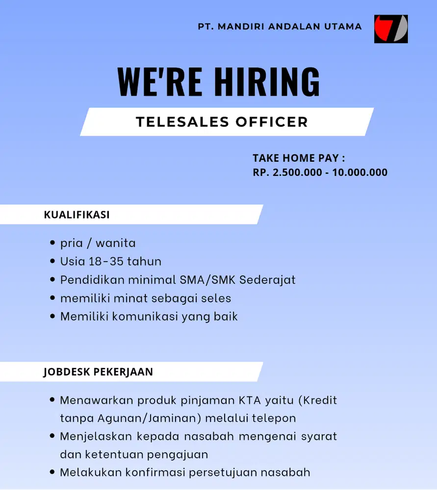 WE'RE HIRING - TELESALES