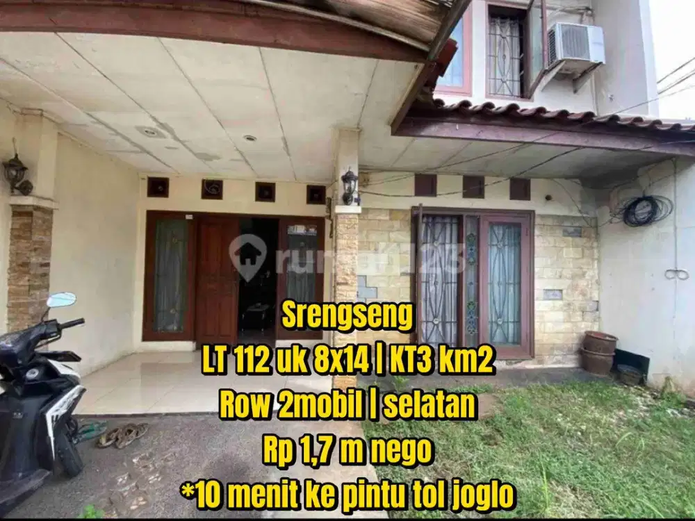 Lokasi emas! Harga masih nego! Rumah butuh minor renov lebar 8 dekat jalan karya utama srengseng jakarta barat