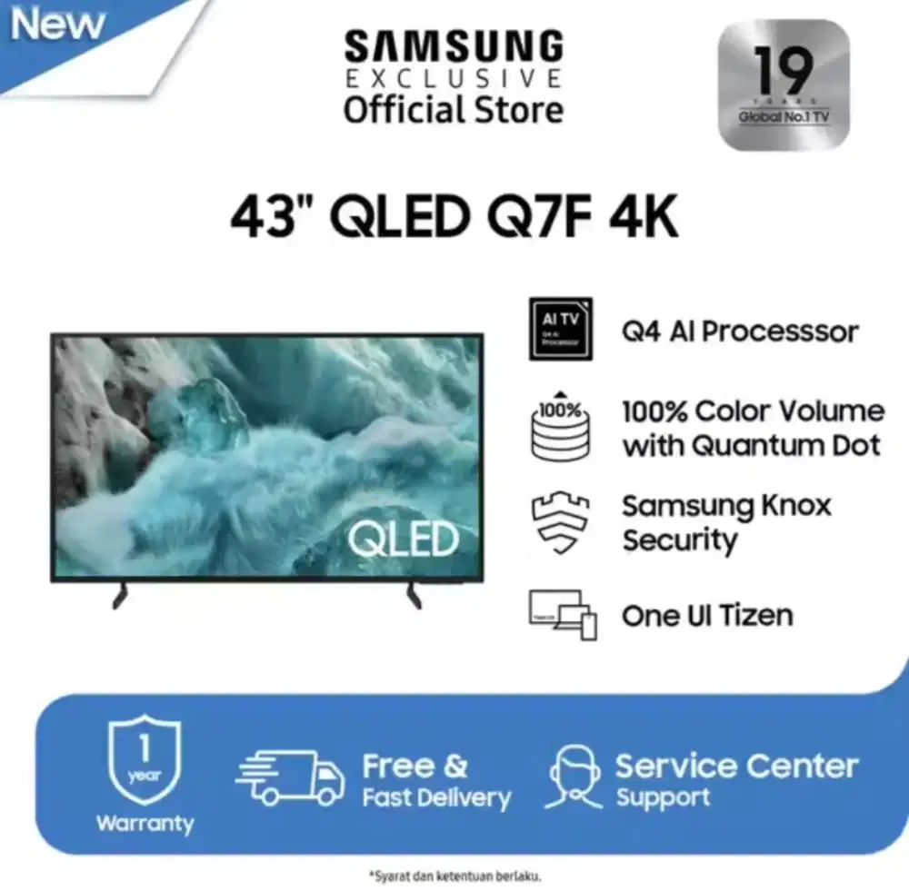 Samsung 43 Inci QLED 4k Smart Tv QA43Q7FAAKXXD - Hitam