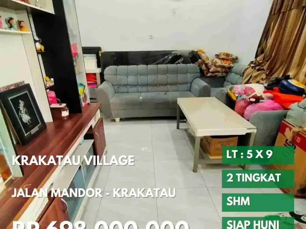 townhouse siap huni jalan mandor daerah krakatau