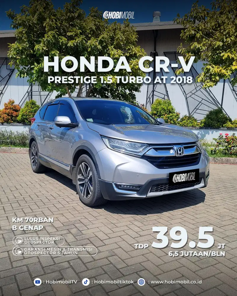Honda CRV 1.5 turbo prestige at 2018 garansi mesin transmisi 5th