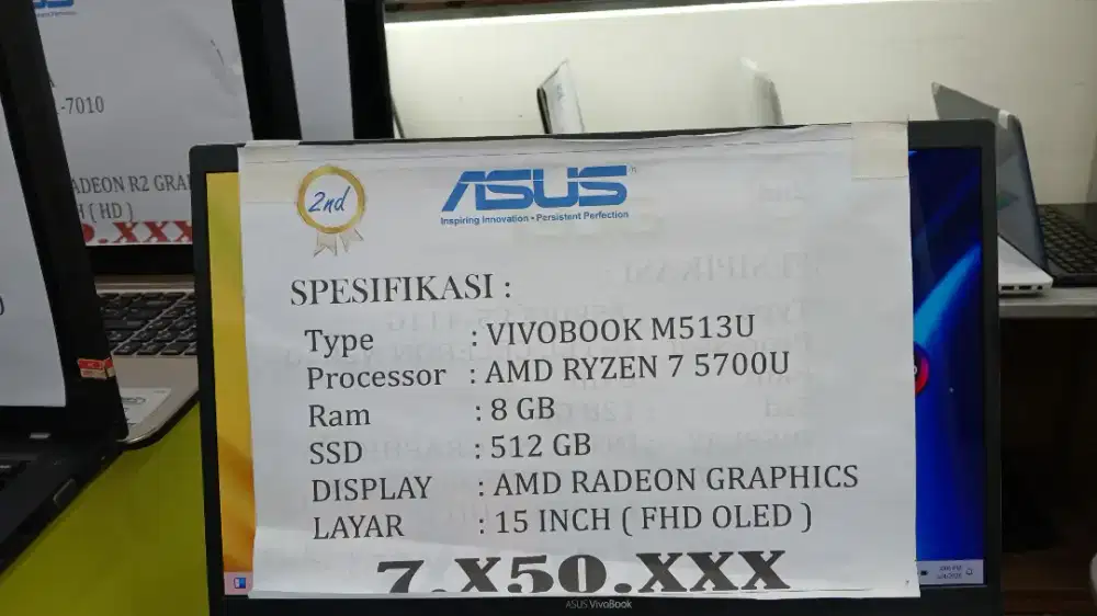 [PROMO RAMDHAN] ASUS VIVOBOOK OLED AMD RYZEN 7 5700U RAM 8GB SSD 512GB