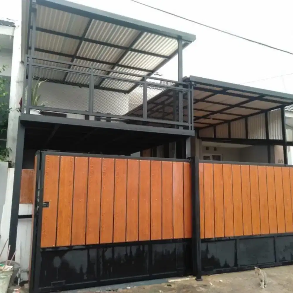 Balkon dak plat berikut kanopi