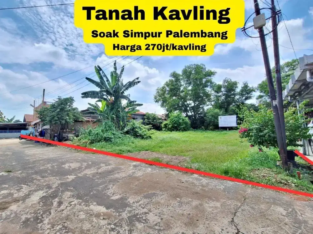 Dijual Tanah Palembang lokasi dekat Bakso sony