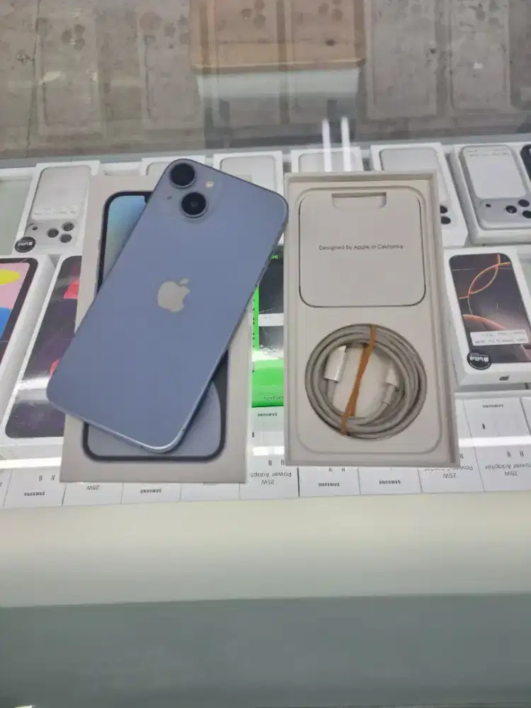 Second Apple IPhone 14 256GB Blue Ex IBOX Mulus Like New Fullset Nego