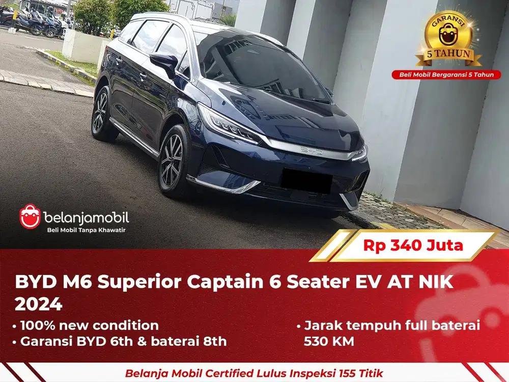 [ GARANSI 5TH ] BYD M6 M 6 Superior Captain 6 Seater EV 2024 2025
