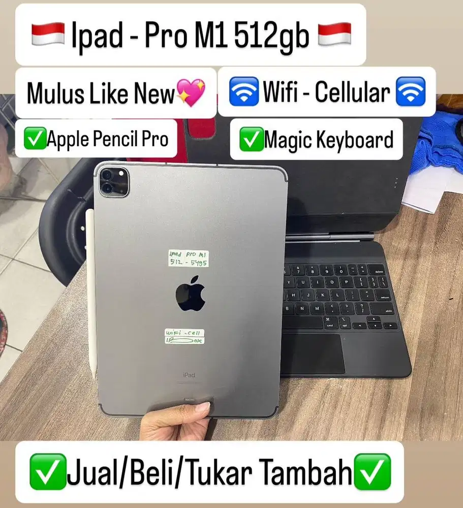 Ipad Pro M1 512 Gb Space Grey Celluler Resmi ibox