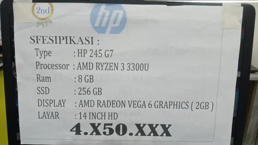 [PROMO RAMDHAN] HP 245 AMD RYZEN 3 330U RAM 8GB SSD 256GB