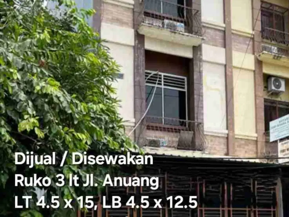 Dijual / Disewakan Ruko 3 lt di Jl. Anuang Makassar