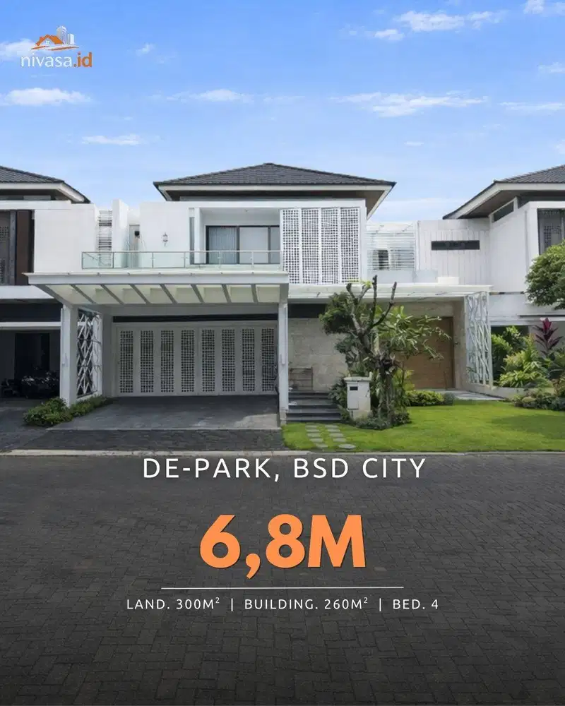 DIJUAL RUMAH CANTIK DE PARK BSD CITY
