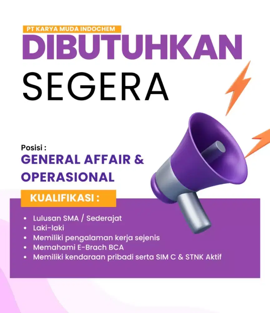 Lowongan GA & operasional