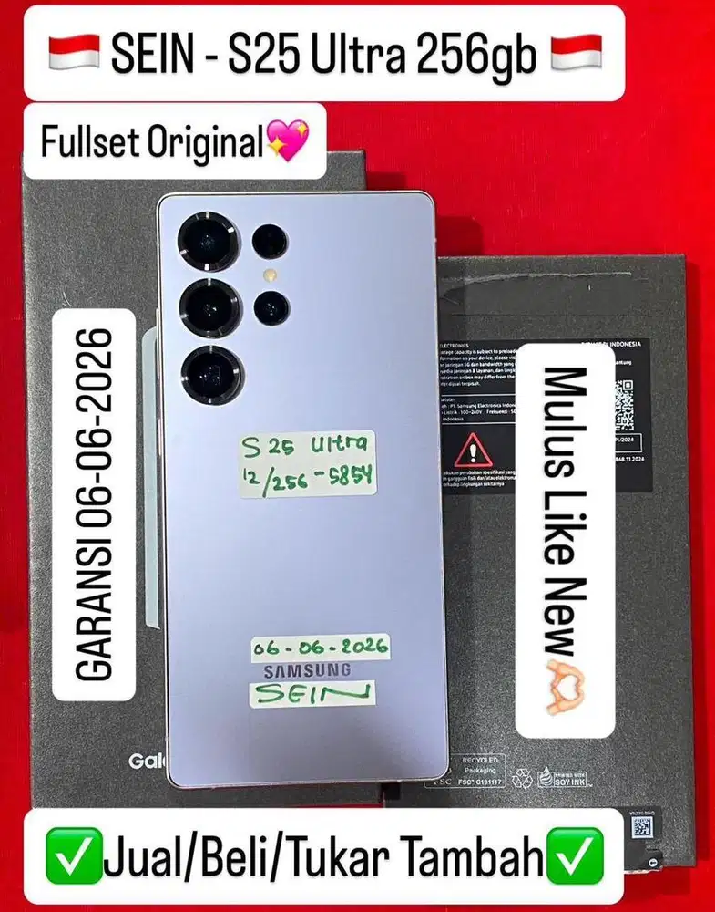 Samsung S25 Ultra 12/256 Gb Titanium SilverBlue Resmi Masih Garansi