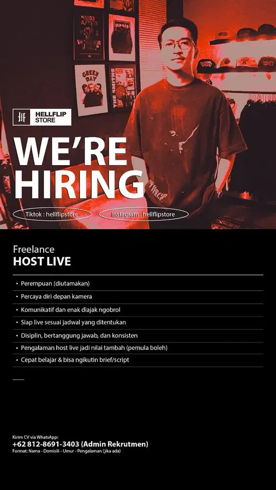 LOWONGAN HOST LIVE FREELANCE