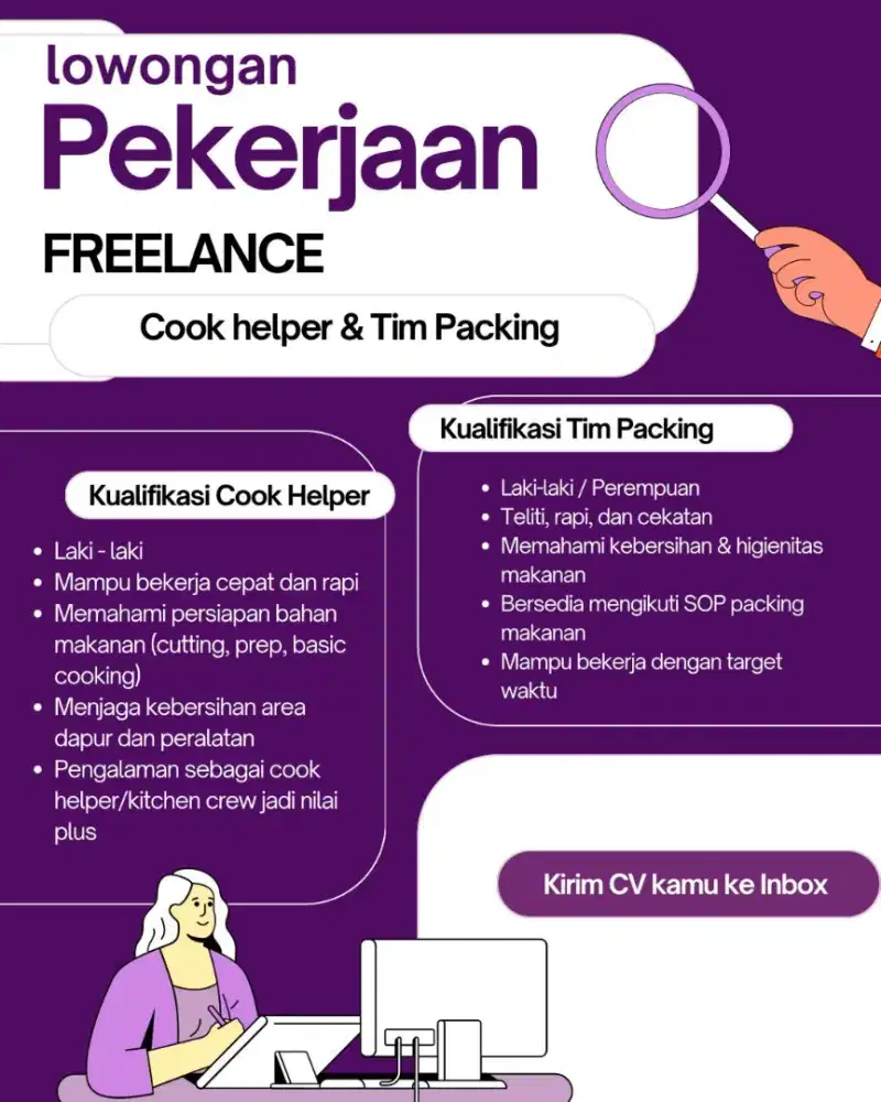LOKER COOK HELPER & STAFF PACKING FREELANCE BULAN RAMADHAN