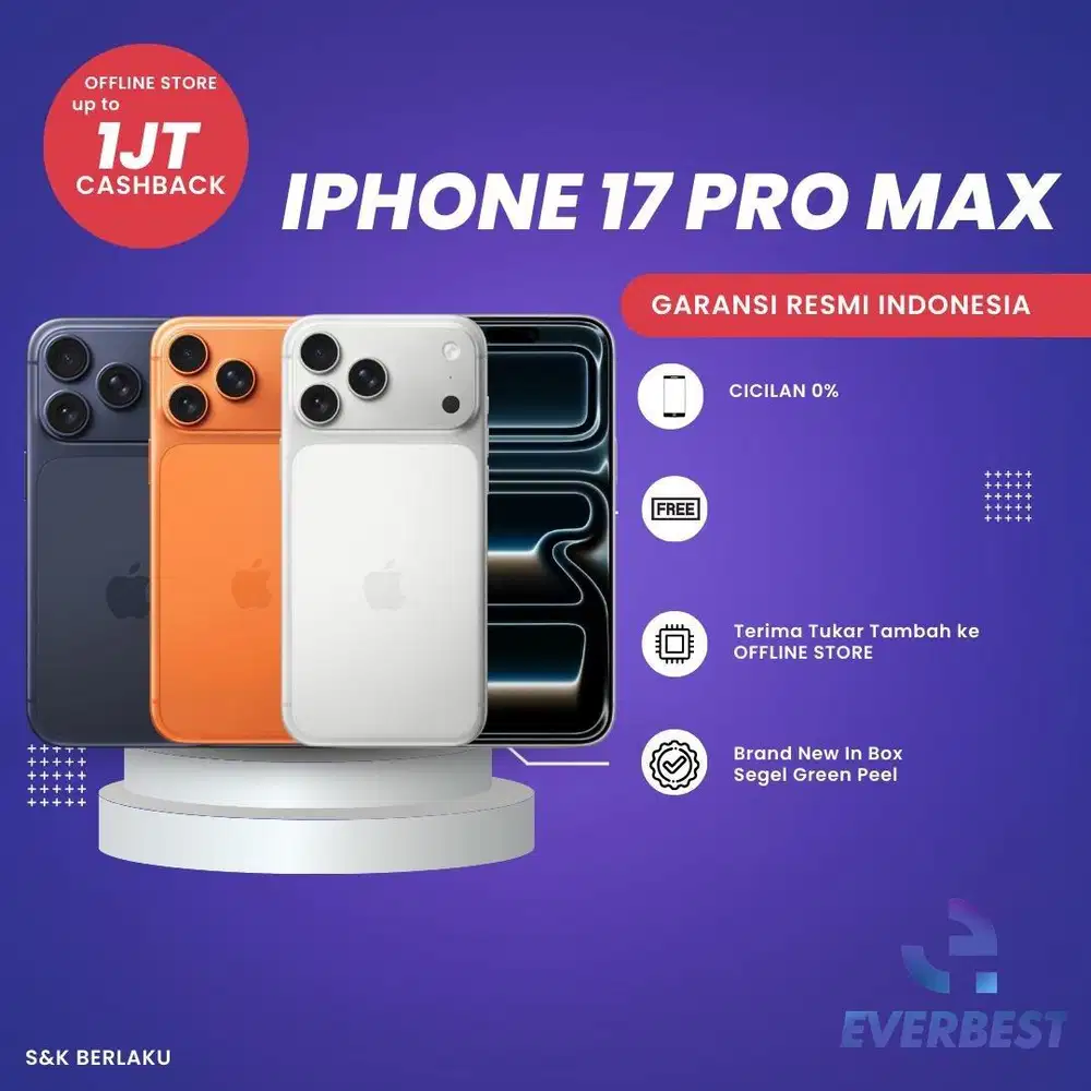 IPHONE 17 PRO MAX GARANSI RESMI (IBOX)
