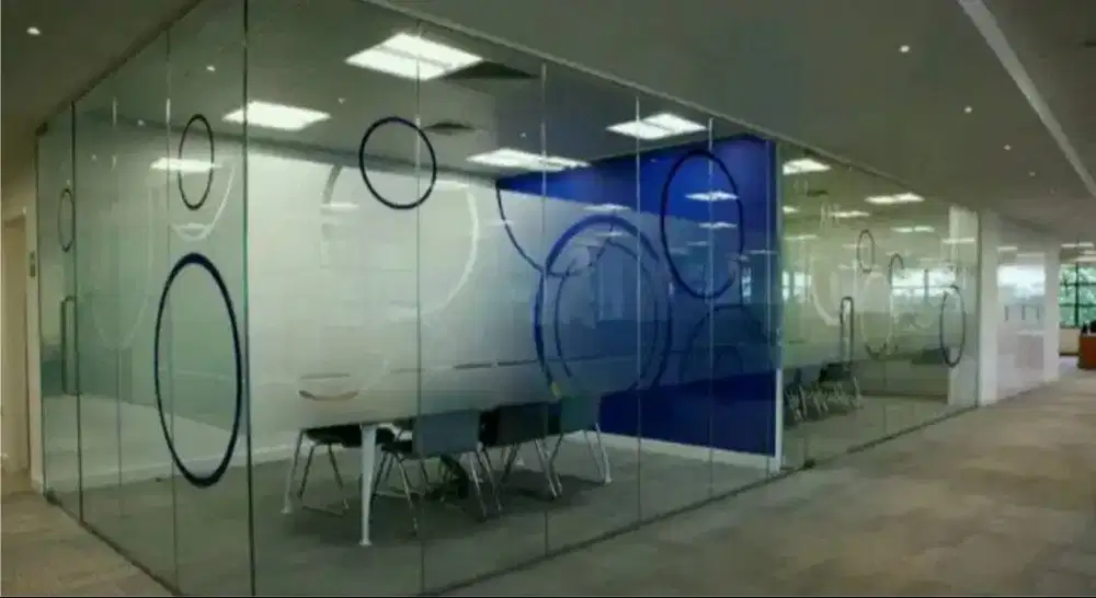 STIKER KACA SANDBLAST ES KANTOR KACA FILM ONEWAY RUMAH DAN GEDUNG