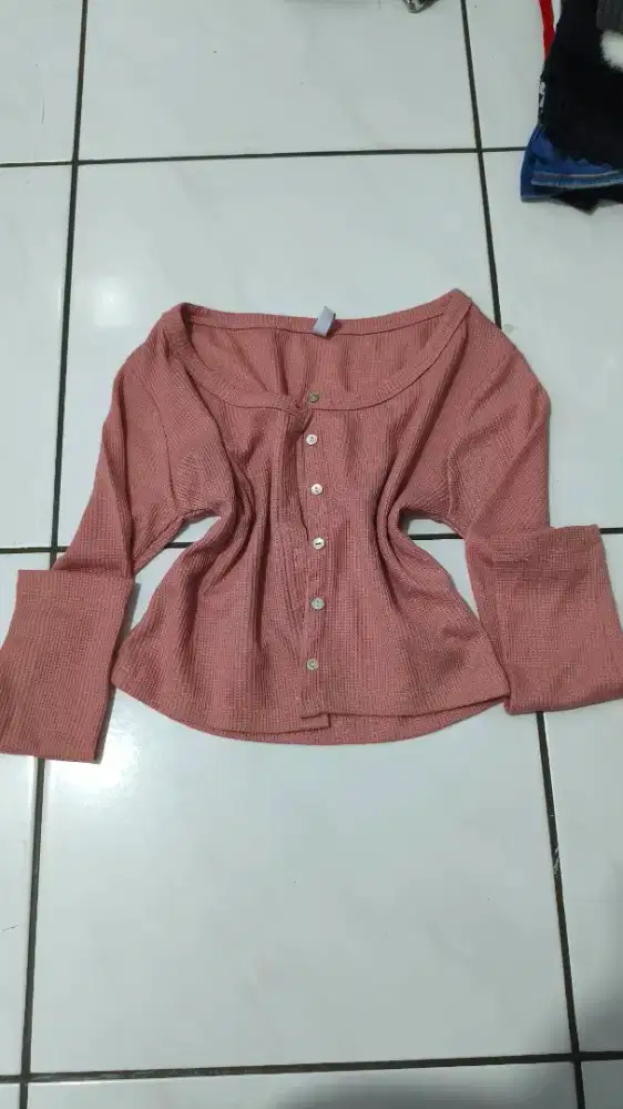 Cardigan pink lucu