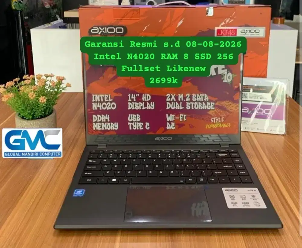 Laptop Axioo Second Likenew Fullset Garansi Resmi ON s.d 8-8-2026