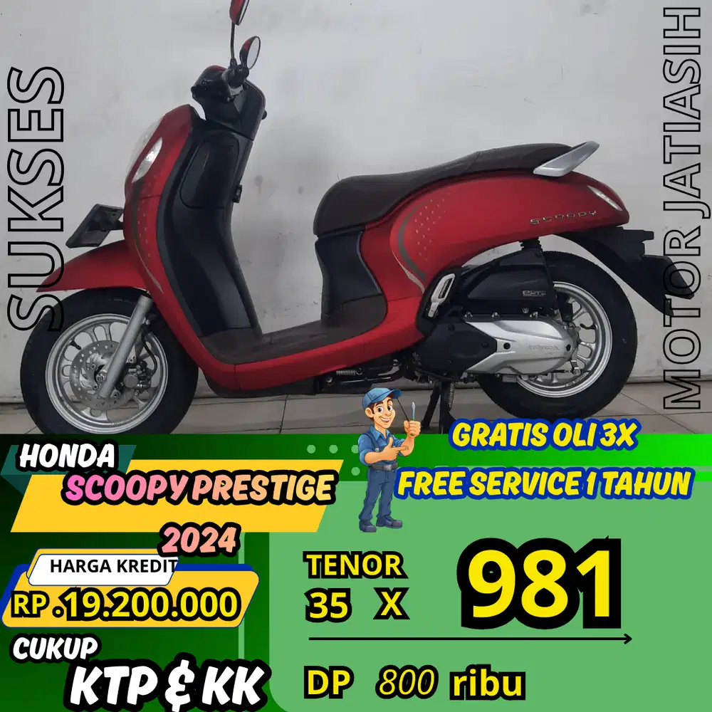 PROMO TERMURAH SCOOPY PRESTIGE 2024  SYARAT KTP&KK ,DATA BISA DIBANTU