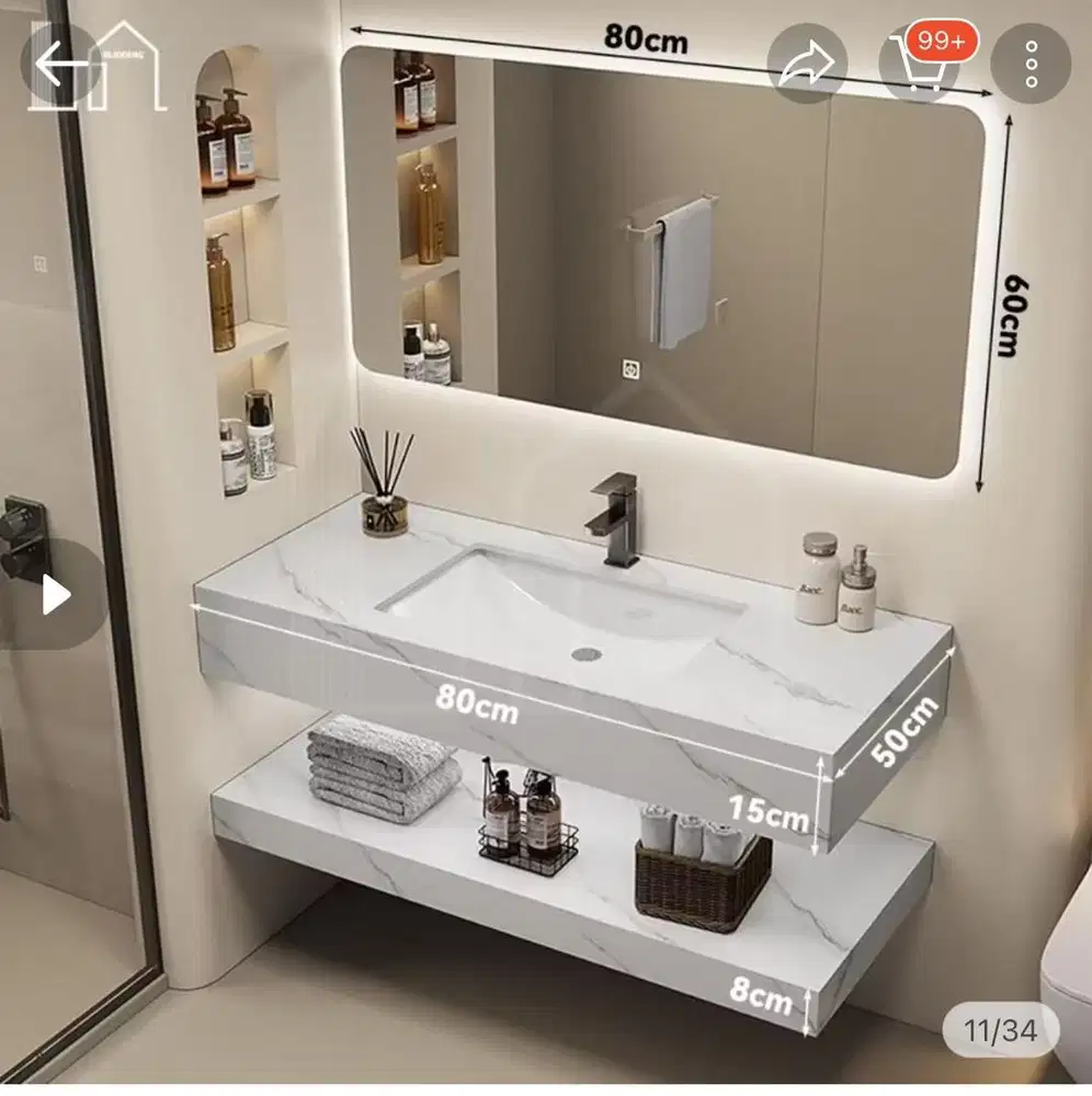 wastafel kabinet rock mewah nego