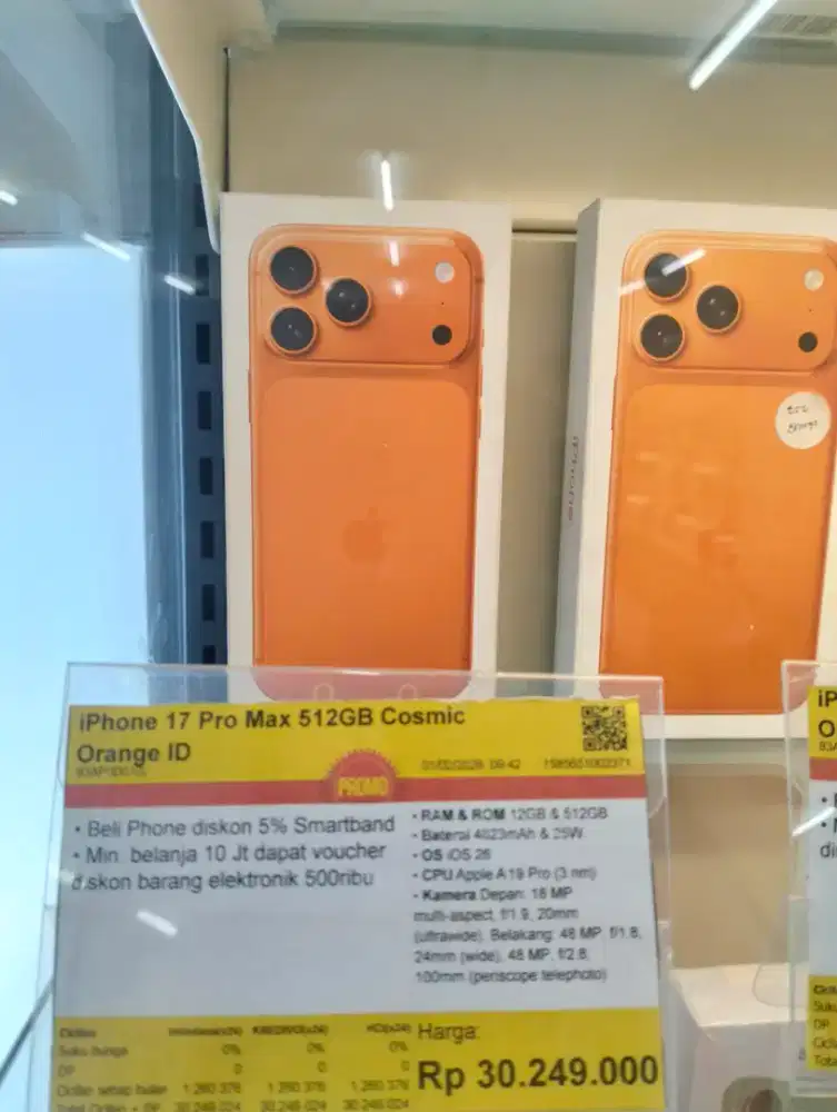 Credit iPhone 17 Pro Max Oren cosmic 512GB cicilan bunga mulai 0%