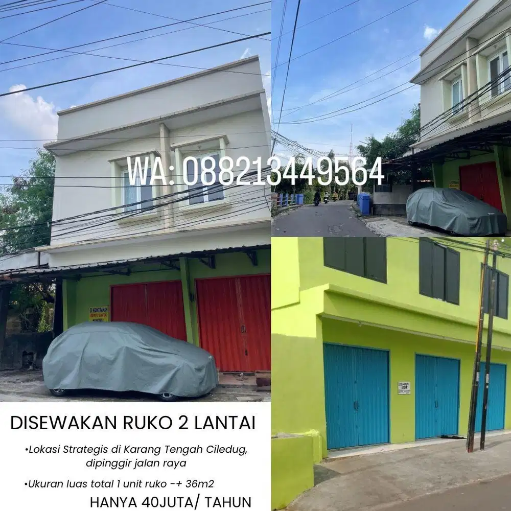 di sewakan ruko 2 lantai strategis
