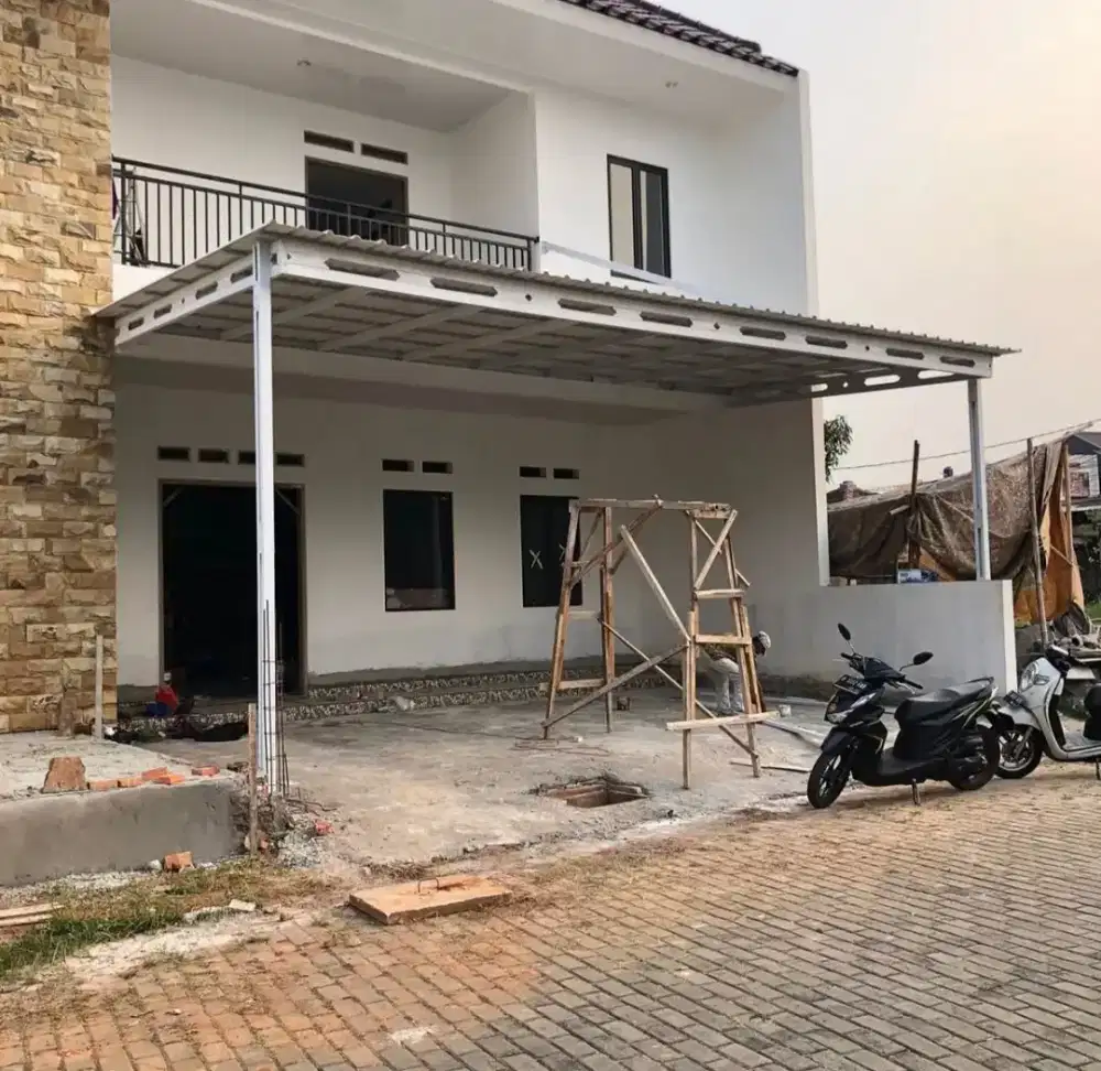 Pasang kanopi rangka baja ringan