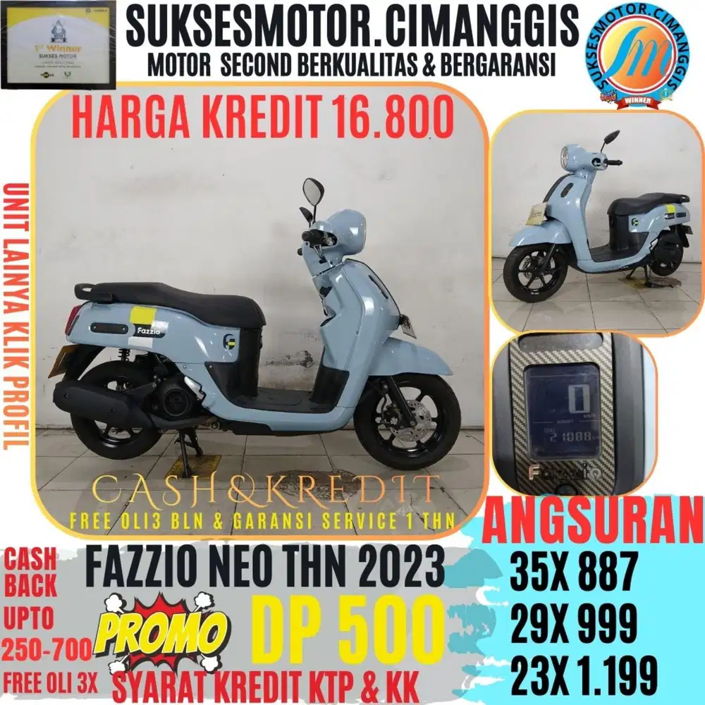 DP 500 FAZZIO NEO TERMURAH CASHBACK UPTO700RBU FREEOLI3X BERGARANSI