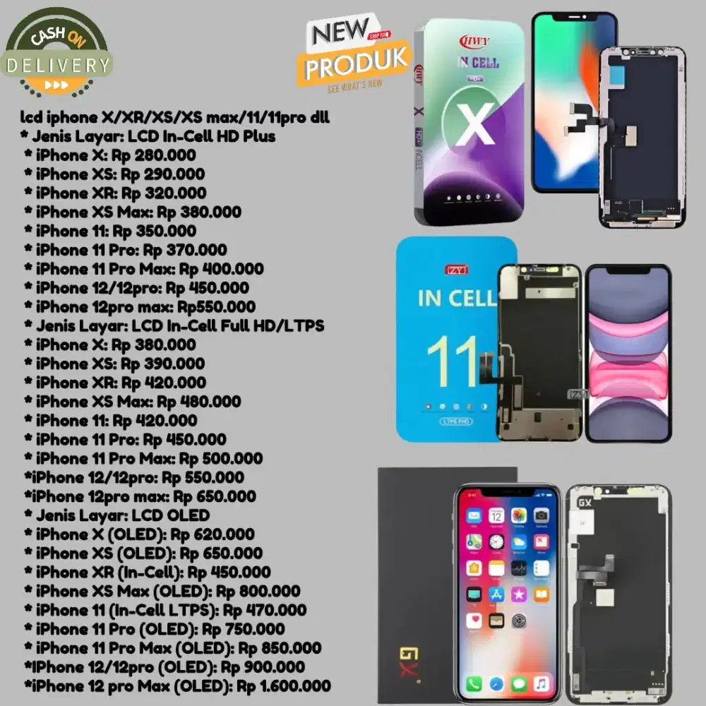 lcd iphone new free pasang dan home service