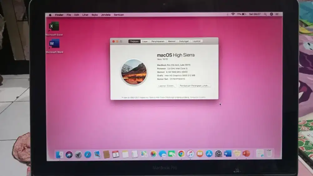 MacBook Pro 2011 Apa Adanya RAM 4GB SSD