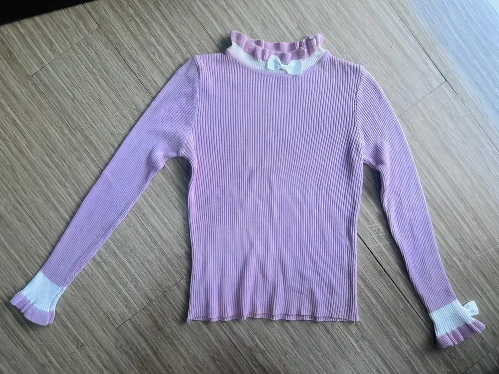 Atasan Top Knit RAJUT FREE SIZE PINK