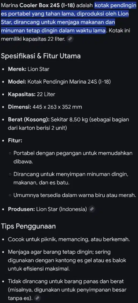 Lion Star Marina Cooler Box 24S