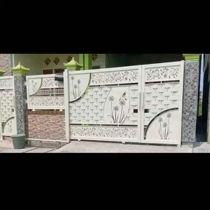 pagar cutting warna putih anti karat