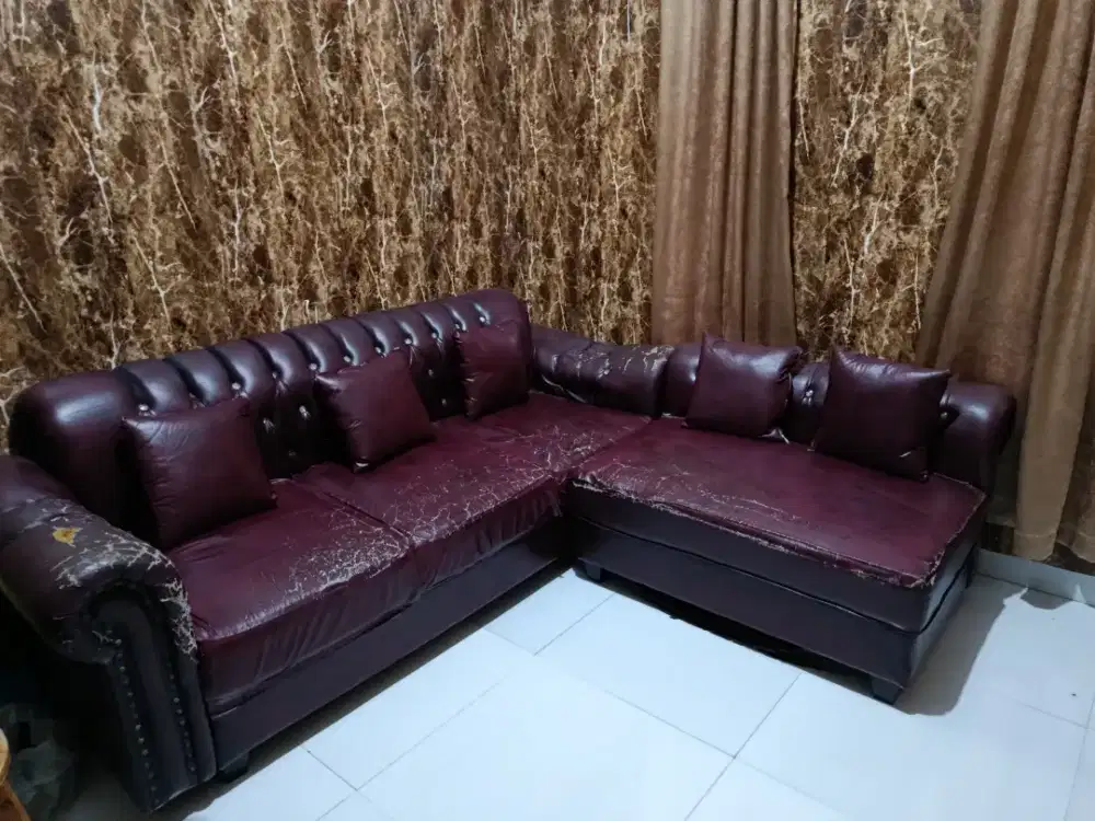 SOFA KULIT TANPA MEJA