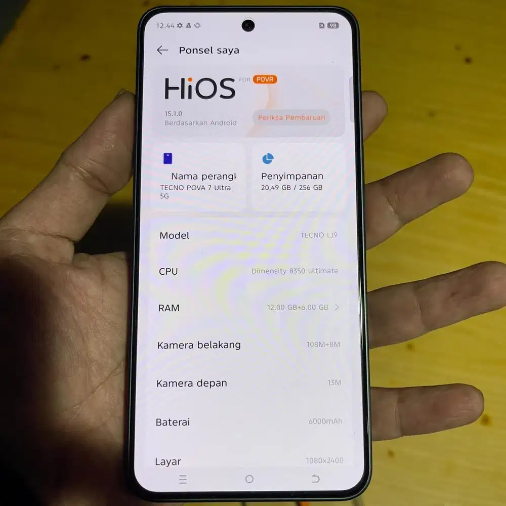 Tecno pova 7 ultra ram 12 / 256 resmi unit aja