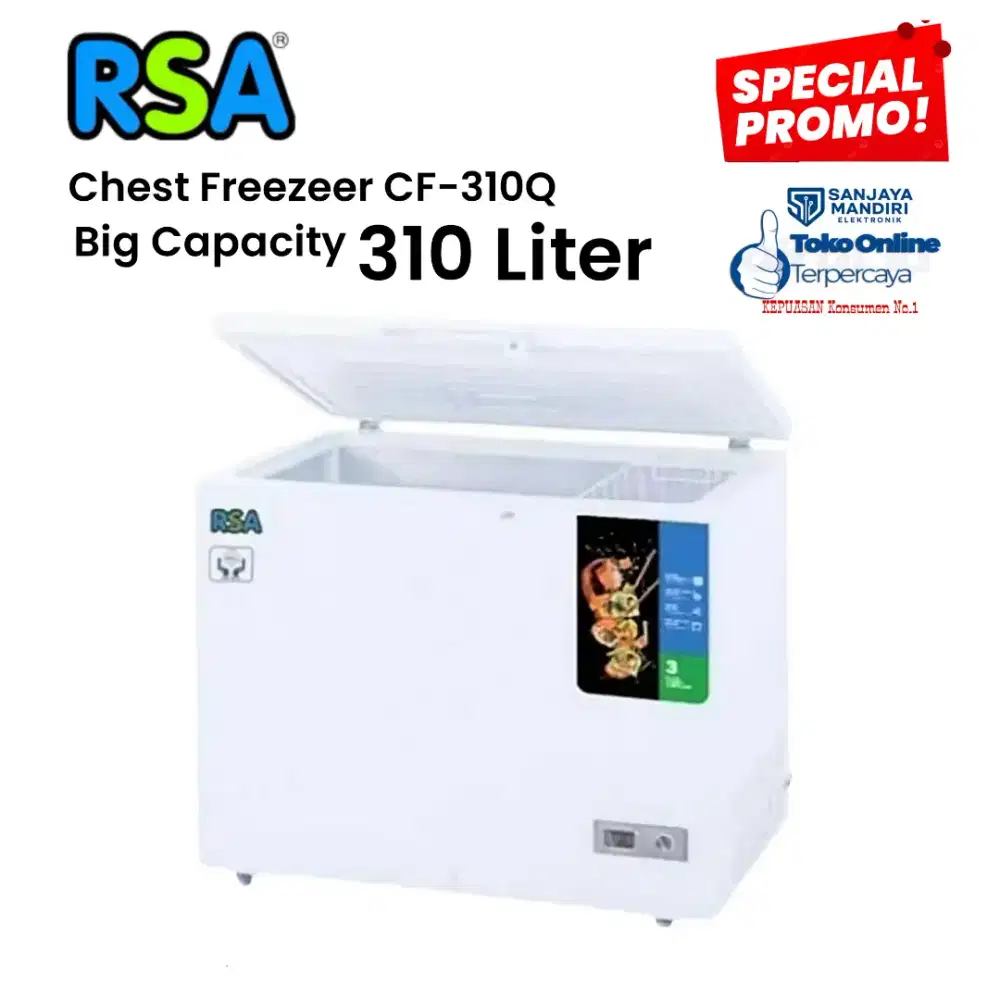 TERMURAH! RSA CF 310 Q Chest Freezer CF-310Q  Aluminium 318 Liter