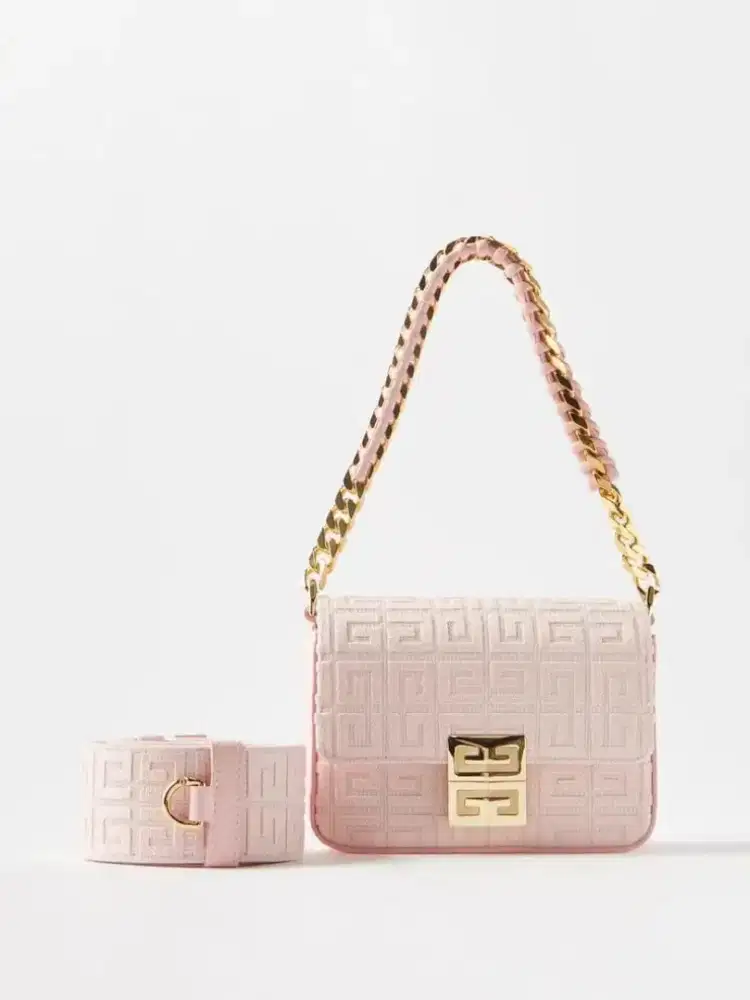 Givency Small 4G Embroidery with cain Bag Tender pink