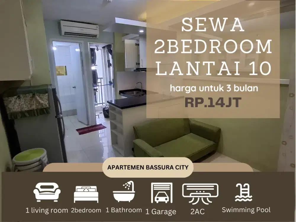 sewa 2 kamar full furnis samping mall apartemen bassura city