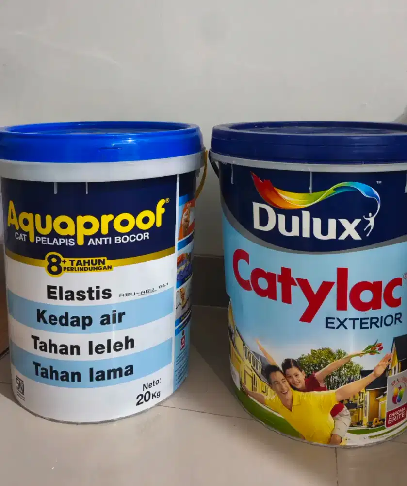Dulux Catylac Exterior 25KG Putih - Aquaproof 20kg Abu