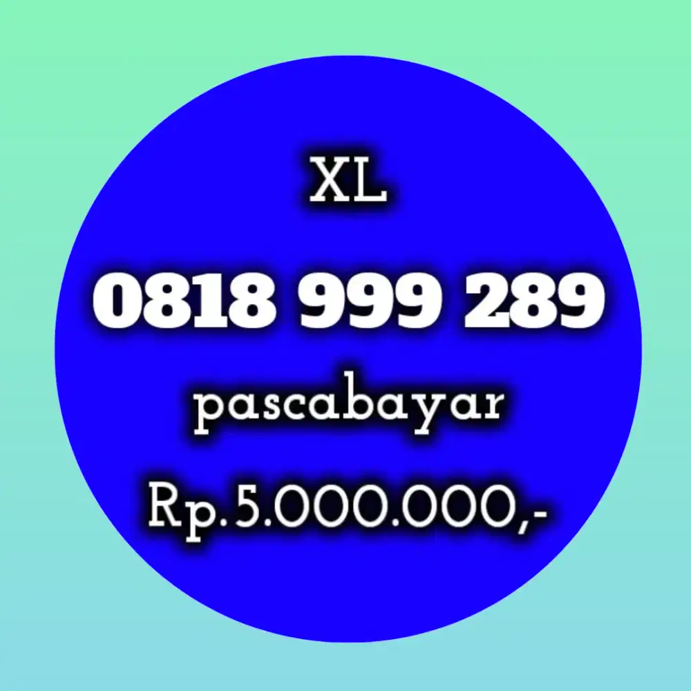 NOMOR CANTIK KOLEKSI XL 999 289