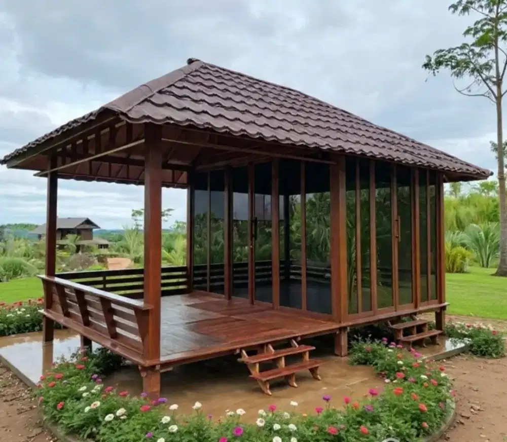 pengrajin saung knock down