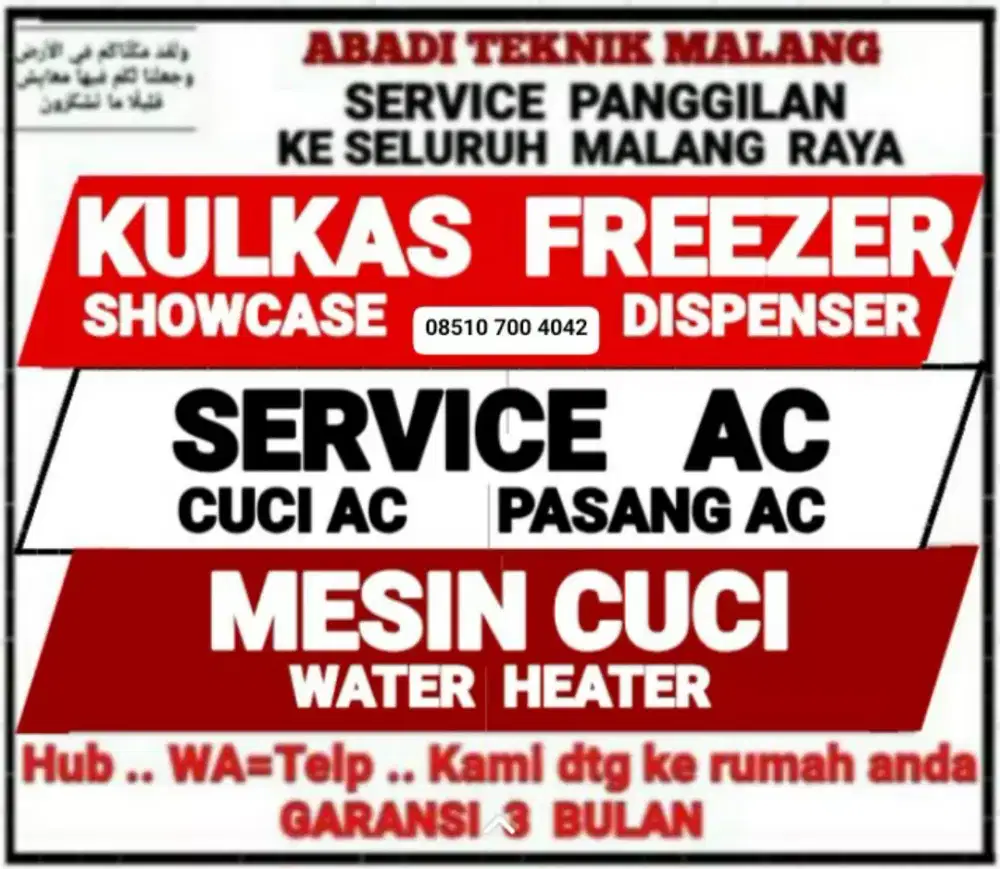 service kulkas ac(cuci ac-75) mesin cuci water heater servis panggilan