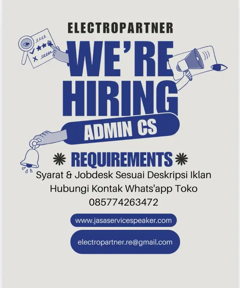Lowongan Admin CS (Toko Service Audio Electropartner Jakarta Selatan)
