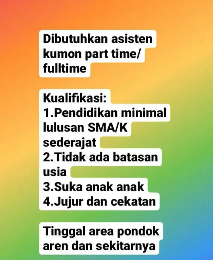 Lowongan asisten freelance