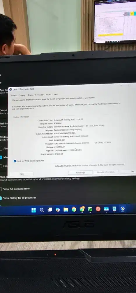 Laptop Asus Tuf Gaming A15 Fa506ic AMD Ryzen 7 4800H Rtx 3050