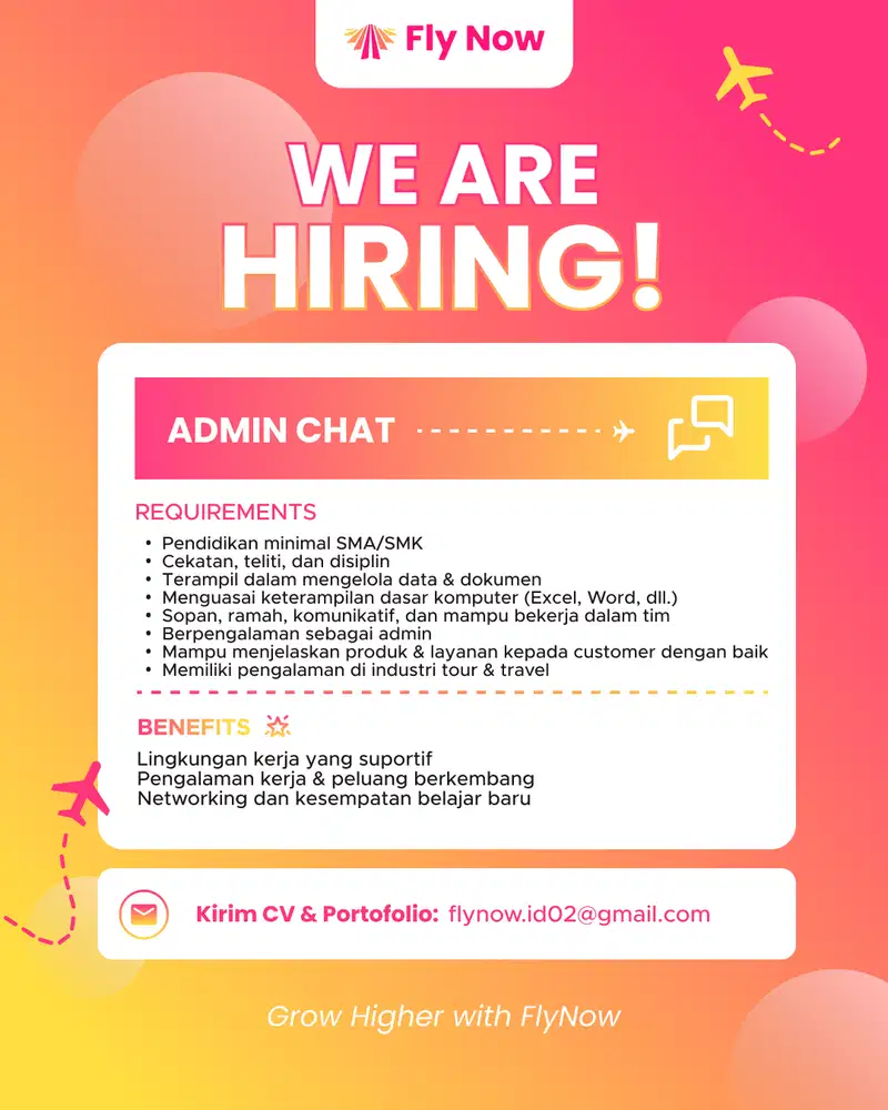 LOKER - ADMIN CHAT WA TOUR & TRAVEL