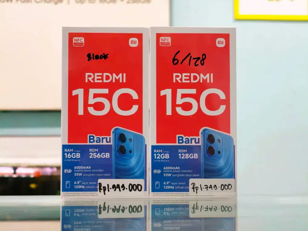 REDMI 15C 8/256 NEW SEGEL PROMO TERMURAH GARANSI RESMI 15 BULAN