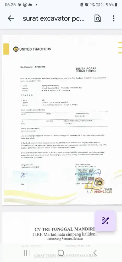 Komatsu PC200-8 Tahun 2012 | Surat Lengkap | Siap Kerja | Nego